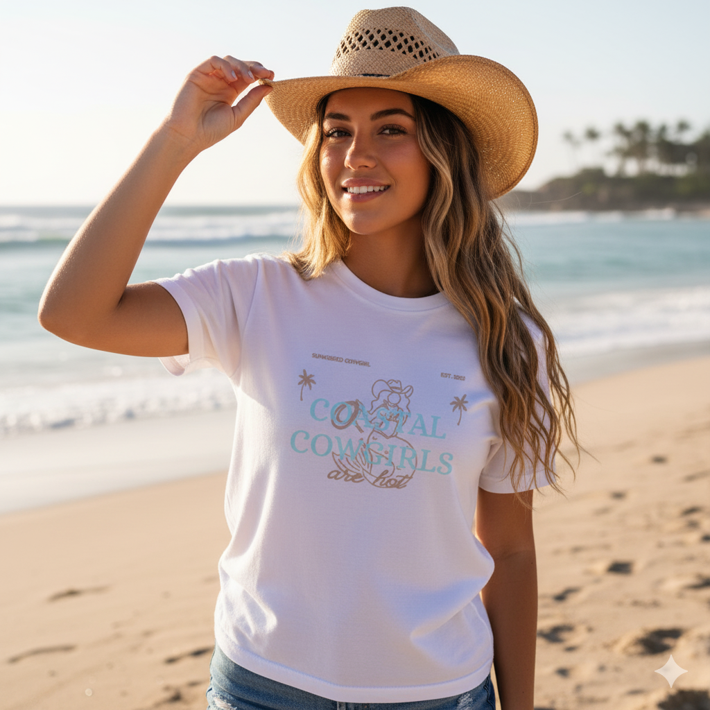 Coastal Cowgirls Are Hot Ribbed Baby Tee