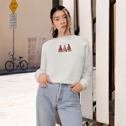 Cozy Cropped Fleece Pullover Cowgirl Christmas