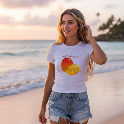 Sunkissed Mango Ribbed Baby Tee